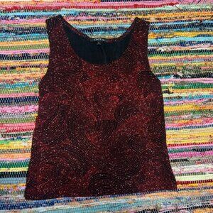 Vintage ONYX NYC Red Glitter Swirl Tank Top – Size Large